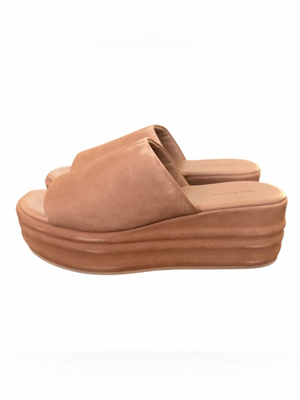 Free People Suede Platform Slide Sandal in Brown